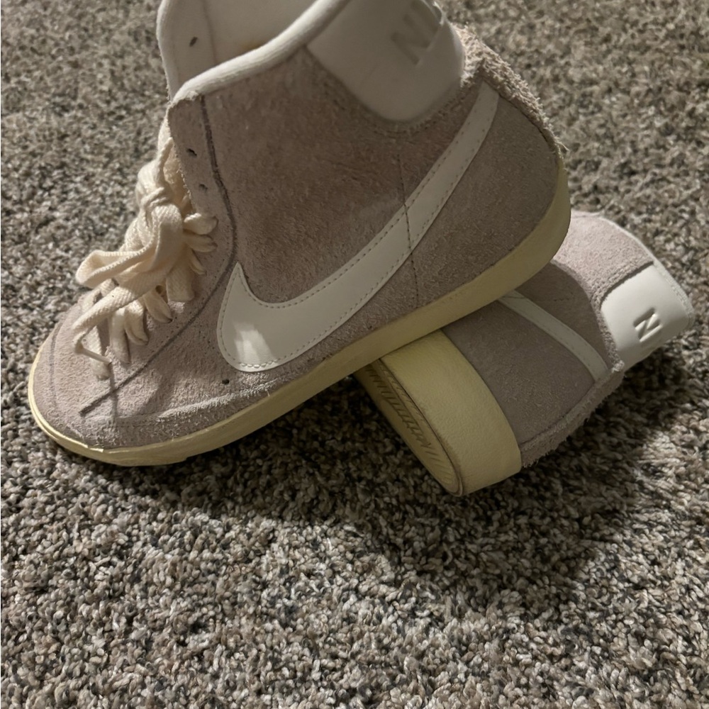 Nike High-Top Sneakers with White and Orange Accents